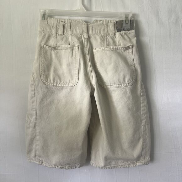 Free People We the Free Barrel Cream Bermuda Carpenter High Rise Skater Shorts - Picture 2 of 6